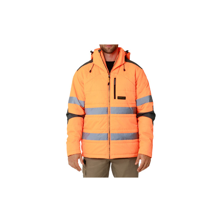 Caterpillar Clothing South Africa - Cat Men's Hi Vis Boreas Taped Jackets Orange RG3729658